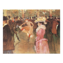 Ball at the Moulin Rouge by Toulouse Lautrec Personalized Invitation