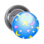 Ball-Moon & Stars Pinback Button