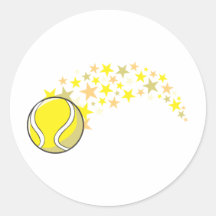 Balle de tennis de vol avec des étoiles autocollants ronds