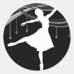 ballerina all wetonblack round stickers