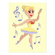 Ballerina Ballet Music Post Card
