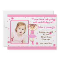 Ballerina Ballet Photo Birthday Party Invitations