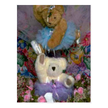 Ballerina bears post card