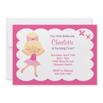 Ballerina Birthday Party Invitation
