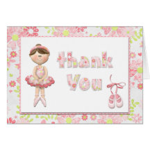 Ballerina Birthday Party Thank You Card