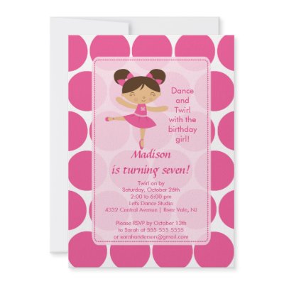 Ballerina Dance Birthday Invitation by celebrateitinvites