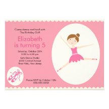 Ballerina Dance Birthday Invitation