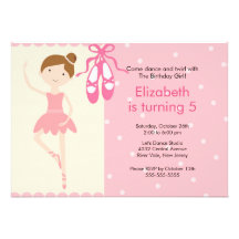 Ballerina Dance Birthday Invitation