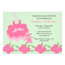 Ballerina Dance Birthday Invitation