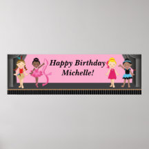 Ballerina Dance Birthday Party Banner 40x12 Poster