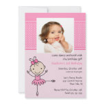 Ballerina Dance Photo Birthday Invitation