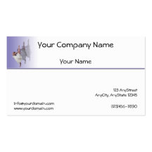 Ballerina Dancer Shadows on Purple Background Business Cards