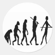 Ballerina Evolution Darwin's Ballerina--Funny Round Sticker