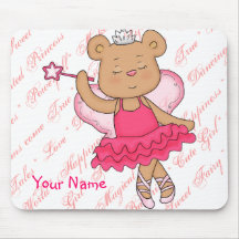 Ballerina Fairy Bear Cute Mousepad for girls