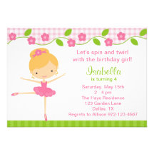 Ballet Birthday Invitations