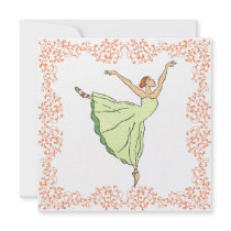 Ballerina Grace Dance Recital Square Invitation