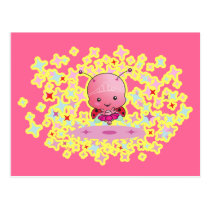 Ballerina Ladybug Postcard postcards