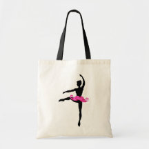 Ballerina Moustache Tote Bags