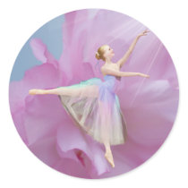 Ballerina on Pink and Blue Sticker