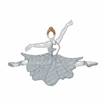 Ballerina Outline Embroidered Polo Shirt