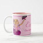 Ballerina princess pink & blonde hair girl mug