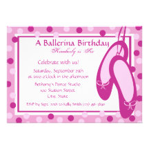 Ballerina Slippers/ Birthday Custom Invites