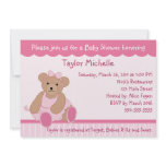 Ballerina Teddy Bear Baby Shower Invitation