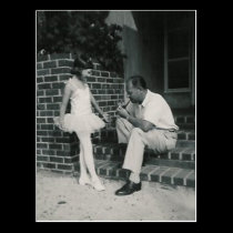 ballerina with father postcard postcards