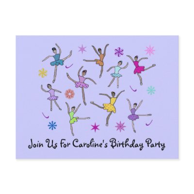 Ballerinas Dance Birthday Invitation Postcards by Magins