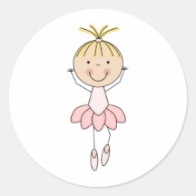 Ballerine mignonne, rose, dansante autocollants