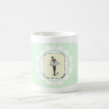 Ballerine par derrière la tasse