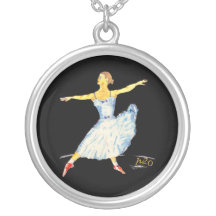 Ballet Dance Silver Necklace