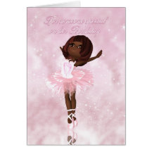 Ballet Dancer Birthday Card - African American Bal