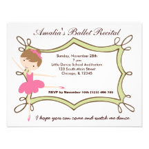 Ballet Recital Personalized Announcement