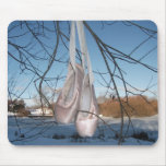 Ballet shoes in the snow mouse mats