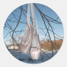 Ballet shoes in the snow stickers