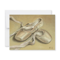 Ballet shoes personalized invites