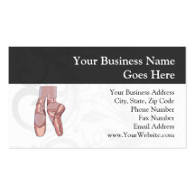 Ballet Slippers Toe Shoes Business Card Template