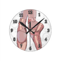 Ballet Slippers Toe Shoes Clock