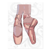 Ballet Slippers Toe Shoes Postcards