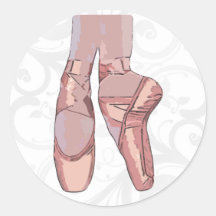 Ballet Slippers Toe Shoes Round Stickers