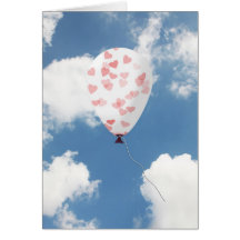Ballon avec des coeurs cartes de vœux