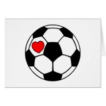 Ballon de football (coeur rouge) cartes