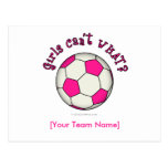 Ballon de football dans le rose cartes postales