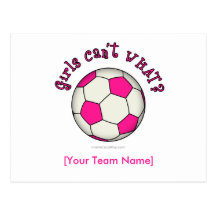 Ballon de football dans le rose cartes postales