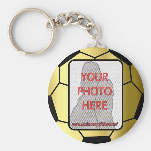 Ballon de football d'or Keychains de photo personn Porte-clef