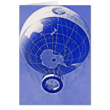 Ballon de globe du monde dans le bleu cartes de vœux