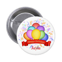 Ballons d'anniversaire et bouton de bannière badge