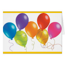 Ballons de partie cartes de vœux