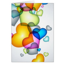 Ballons en forme de coeur carte de vœux